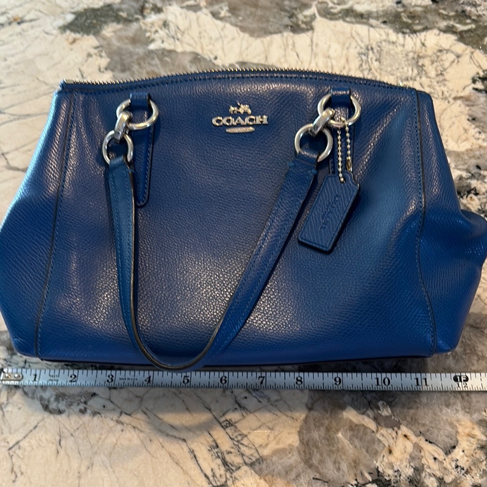 Vintage Coach Blue Leather Women's Bag with shldr strap